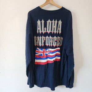 TC Surf Hawaii Aloha Enforced Long Sleeve Shirt Navy Blue XXL